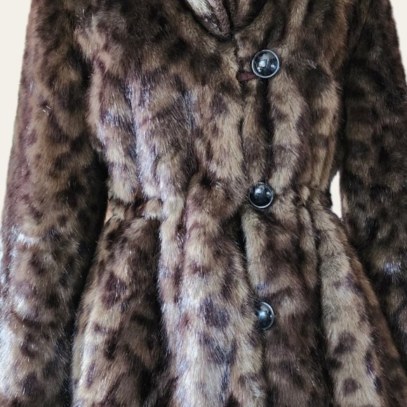 CHOKOLAT Faux Fur Jacket w High Collar Size SMALL - Picture 7 of 12